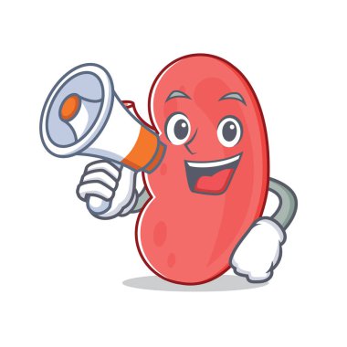 Megafon böbrek karakter karikatür tarzı ile