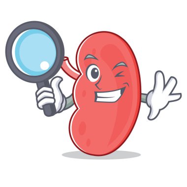 Dedektif böbrek karakter karikatür tarzı