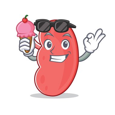 Dondurma böbrek karakter karikatür tarzı ile