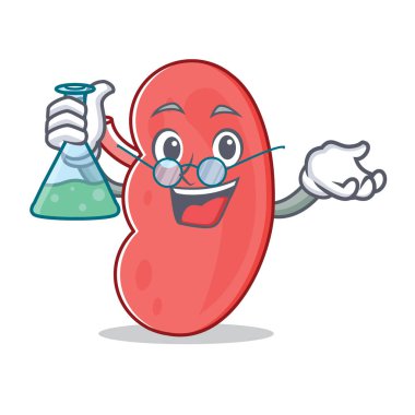 Profesör böbrek karakter karikatür tarzı