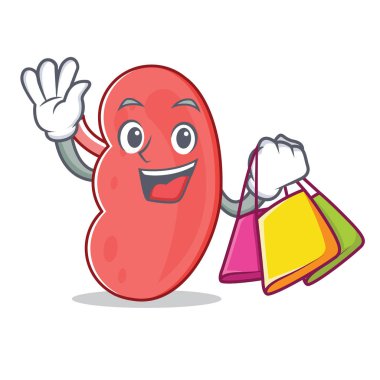 Böbrek karakter karikatür tarzı alışveriş