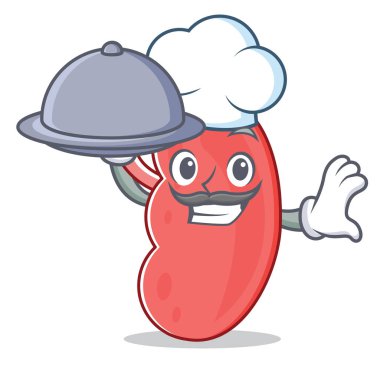 Şef yemek böbrek maskot karikatür tarzı ile