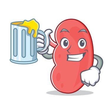 Suyu böbrek maskot karikatür tarzı ile