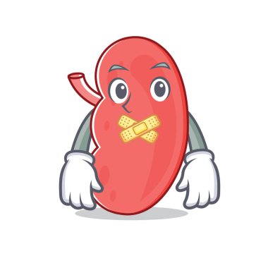 Sessiz böbrek maskot karikatür tarzı