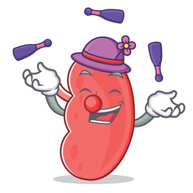 Böbrek maskot karikatür tarzı hokkabazlık