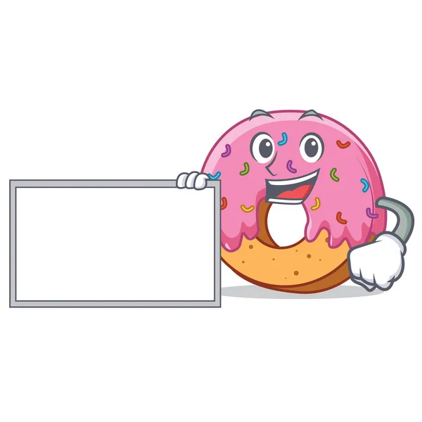 Con tablero Donut carácter estilo de dibujos animados — Archivo Imágenes Vectoriales