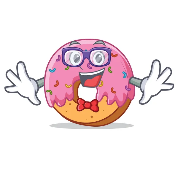 Geek Donut carácter estilo de dibujos animados — Archivo Imágenes Vectoriales