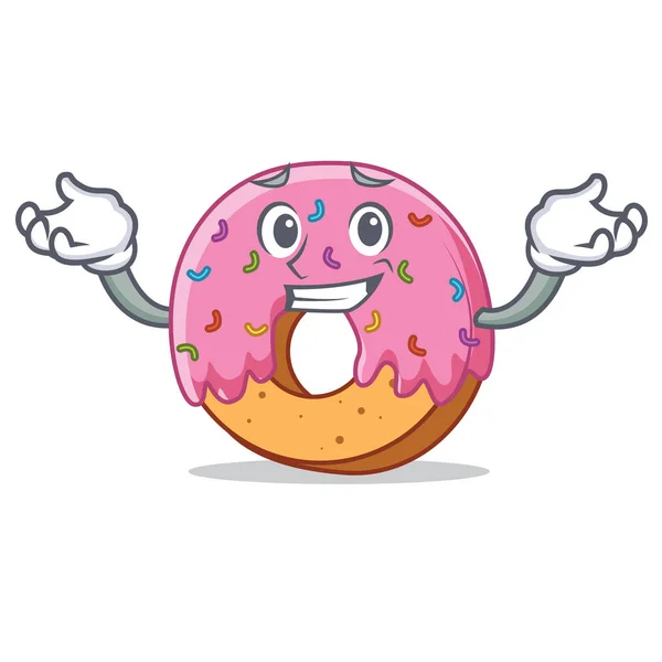 Donut sonriente carácter estilo de dibujos animados — Archivo Imágenes Vectoriales