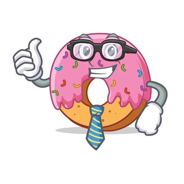 Homme d'affaires Donut personnage dessin animé style — Image vectorielle