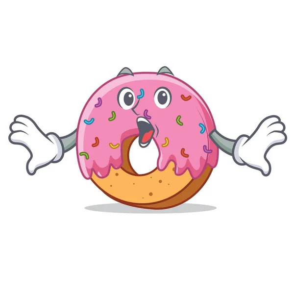 Mascotte de donut surprenante style de dessin animé — Image vectorielle