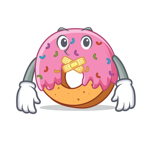 Silent Donut mascota estilo de dibujos animados — Archivo Imágenes Vectoriales