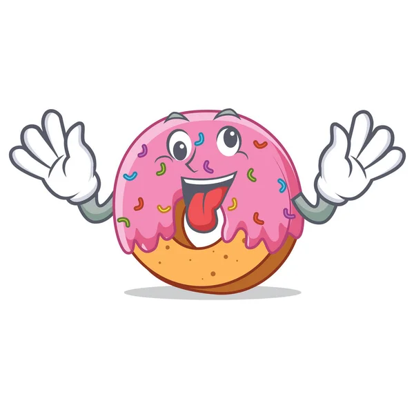 Mascotte de donut fou style de dessin animé — Image vectorielle