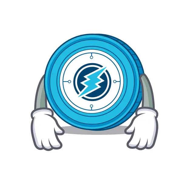 Cansado Electroneum moneda mascota de dibujos animados — Vector de stock