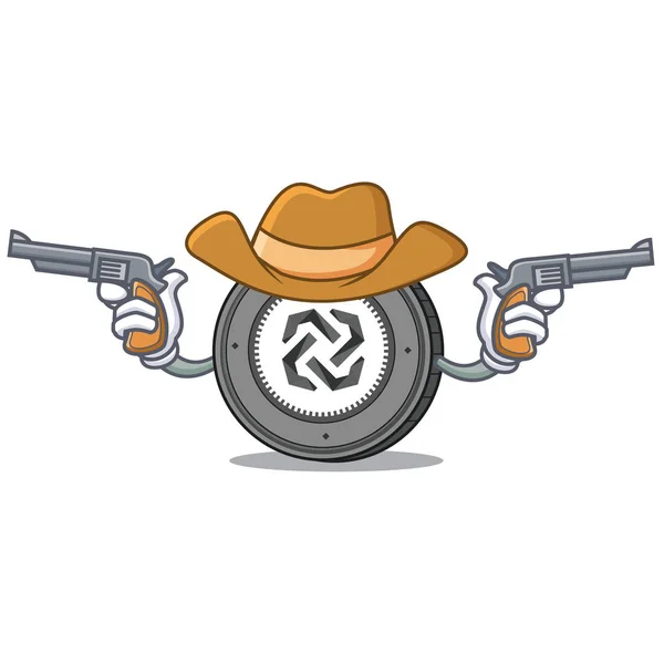 Comicfigur Cowboy Bytom Coin — Stockvektor