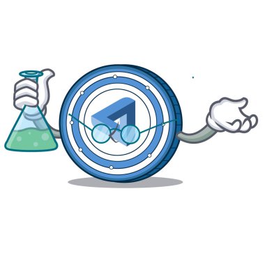 Profesör Maidsafecoin karakter karikatür tarzı