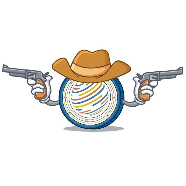 Cowboy Factom coin personnage dessin animé — Image vectorielle