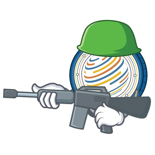 Esercito Factom personaggio moneta cartone animato — Vettoriale Stock