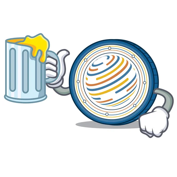 With juice Factom coin mascot cartoon — Stock Vector
