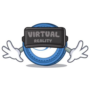 Sanal gerçeklik Syscoin maskotu karikatür tarzı ile