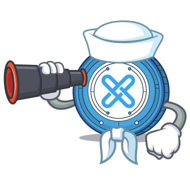 Denizci dürbün Gxshares sikke maskot karikatür ile