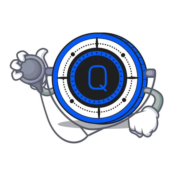 Medico Qash personaggio moneta cartone animato — Vettoriale Stock