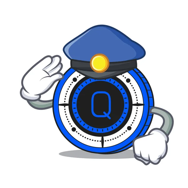 Policía Qash moneda personaje de dibujos animados — Vector de stock