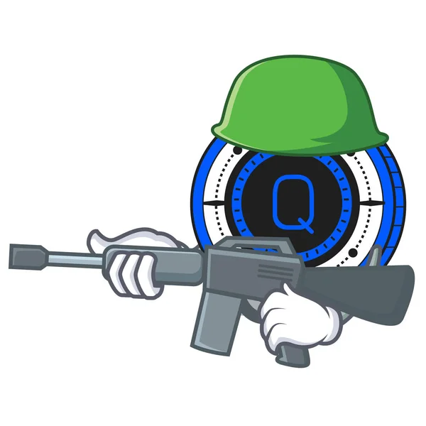 Armee Qash Coin Charakter Cartoon — Stockvektor