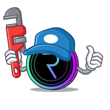 Tesisatçı istek ağ sikke maskot çizgi film