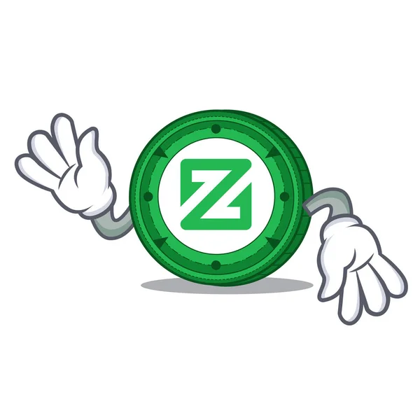 Loco Zcoin mascota estilo de dibujos animados — Vector de stock