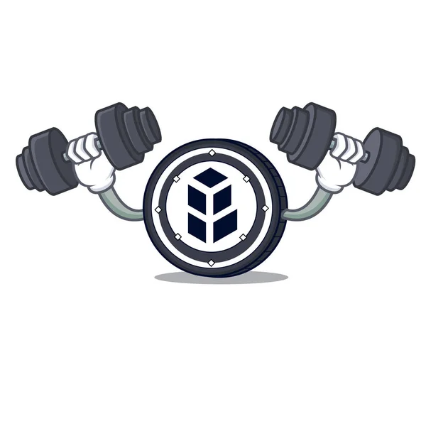Fitness bancor coin character cartoon — Stock Vector
