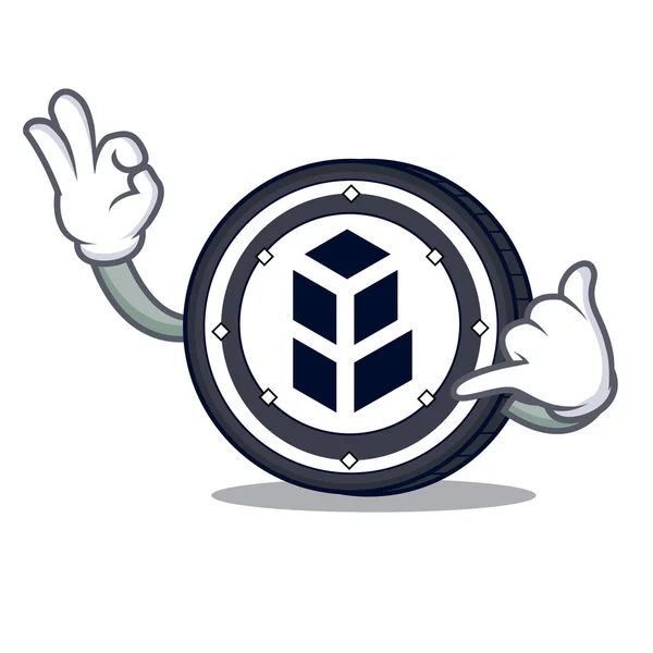 Bancor 동전 마스코트 만화 전화 — 스톡 벡터