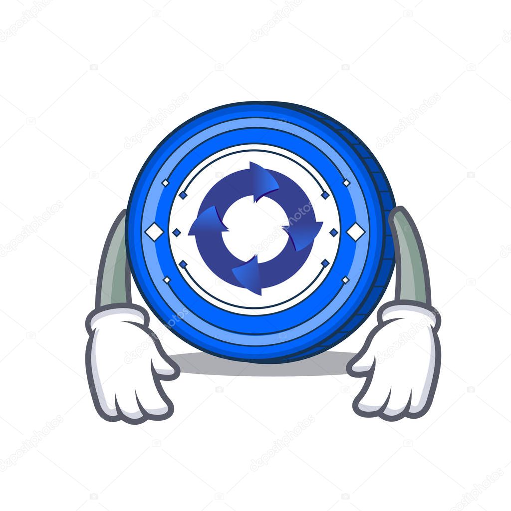 Tired Cryptonex coin mascot cartoon
