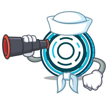 Denizci dürbün Aion sikke maskot karikatür ile