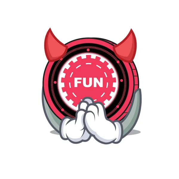 Mascotte de Diable FunFair coin dessin animé — Image vectorielle