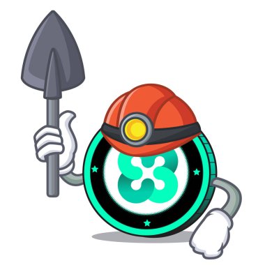 Miner Ethos coin mascot cartoon clipart