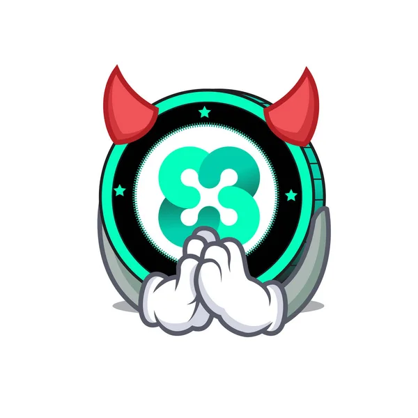 Mascotte de diable Ethos coin dessin animé — Image vectorielle