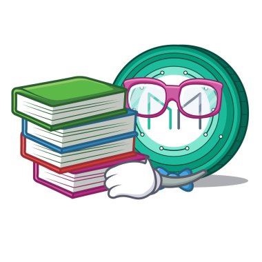 Öğrenci kitap Maker sikke maskot karikatür ile