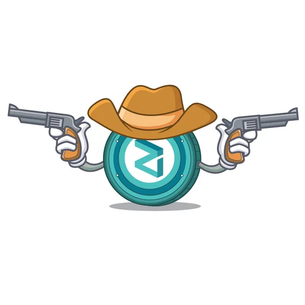 Cowboy Zilliqa-myntfigur – stockvektor