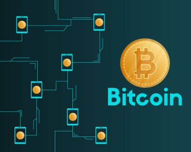 Bitcoin cryptocurrency arka plan modern tarzı