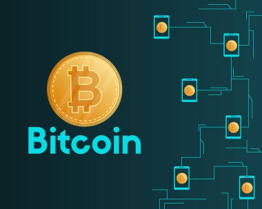 Bitcoin cryptocurrency arka plan modern tarzı