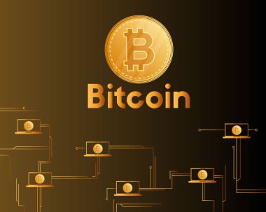 Bitcoin cryptocurrency kahverengi arka plan stili