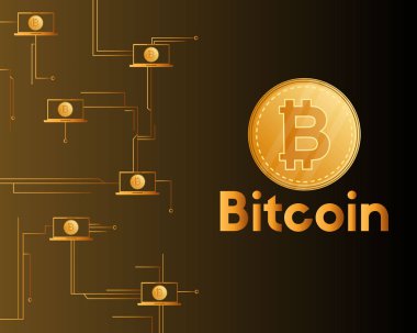 Bitcoin cryptocurrency kahverengi arka plan stili