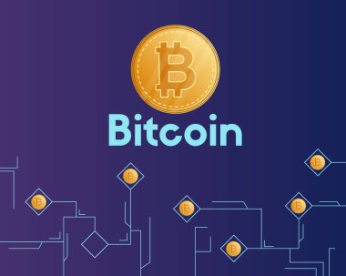 Bitcoin cryptocurrency teknoloji arka plan stili