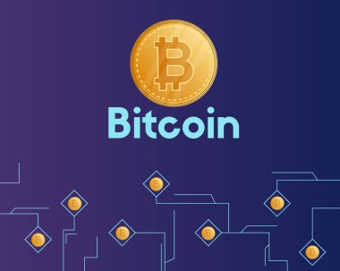 Bitcoin cryptocurrency teknoloji arka plan stili