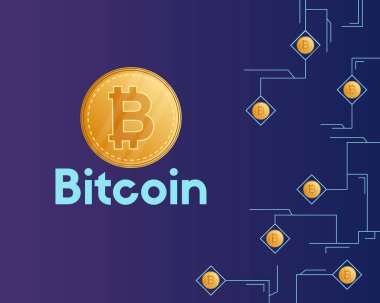 Bitcoin cryptocurrency teknoloji arka plan stili