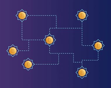 Bitcoin cryptocurrency teknoloji arka plan stili