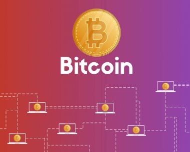 Bitcoin cryptocurrency kavramı arka plan stili