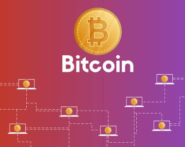 Bitcoin cryptocurrency kavramı arka plan stili