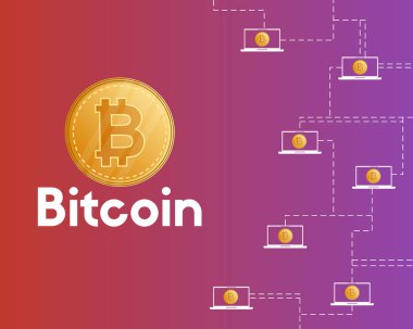 Bitcoin cryptocurrency kavramı arka plan stili