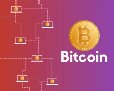 Bitcoin cryptocurrency kavramı arka plan stili